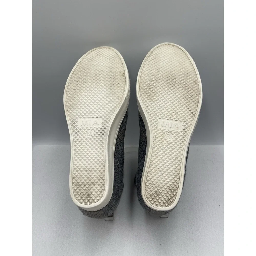 MIA‎ Womens Grey Knit Slip On Wedge  Sneakers 8.5